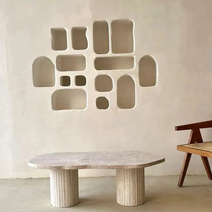 Table Basse Luxe & Design aux Courbes Organiques-Atelier Travertin