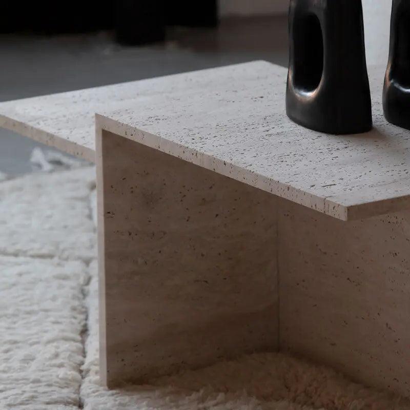 Table Basse Luxe en Travertin-Atelier Travertin