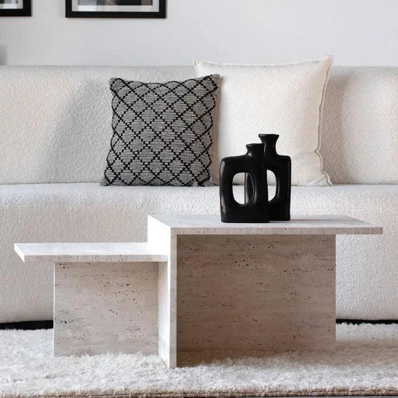 Table Basse Luxe en Travertin-Atelier Travertin