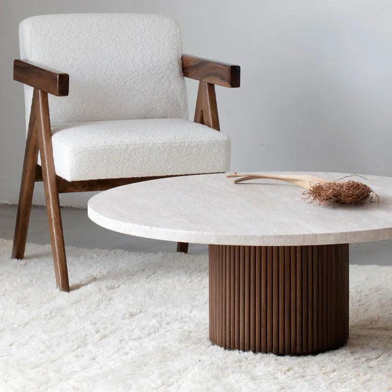 Table Basse Luxe en Travertin Naturel-Atelier Travertin