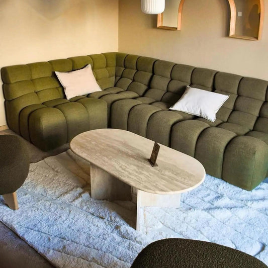 Table Basse Luxe en Travertin Naturel-Atelier Travertin