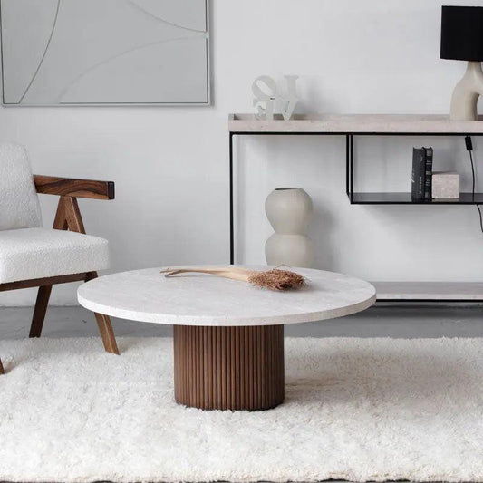 Table Basse Luxe en Travertin Naturel-Atelier Travertin