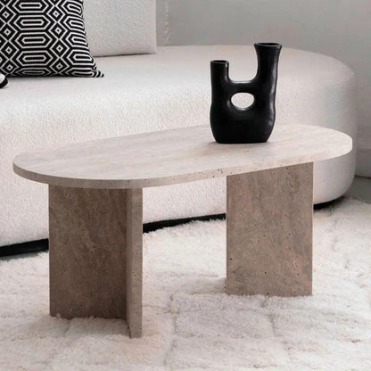 Table Basse Luxe en Travertin Naturel-Atelier Travertin