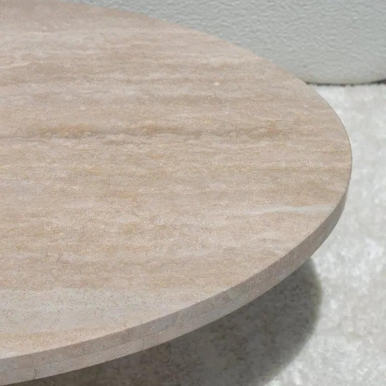 Table Basse Ovale en Travertin Élégante-Atelier Travertin