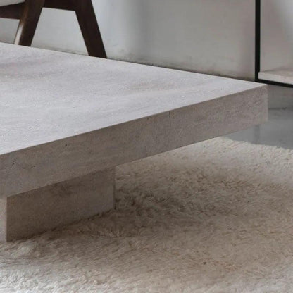 Table Basse Rectangulaire en Travertin Élégant-Atelier Travertin