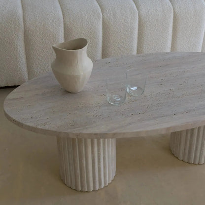 Table Basse en Travertin Éclat et Élégance-Atelier Travertin