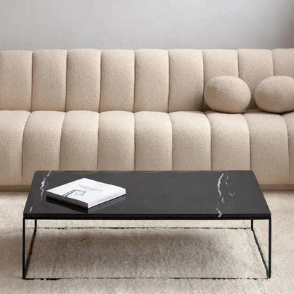 Table Basse en Travertin - Élégance Intemporelle-Atelier Travertin