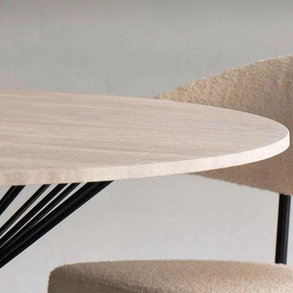 Table à Manger Épure en Travertin Luxe-Atelier Travertin