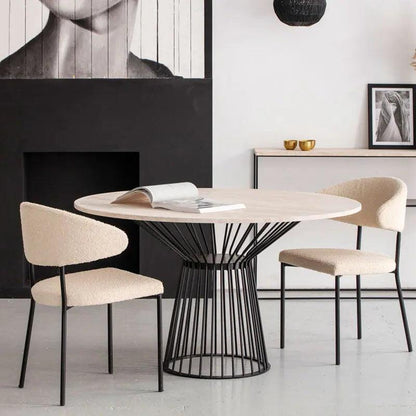 Table à Manger Épure en Travertin Luxe-Atelier Travertin