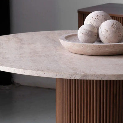 Table à manger Luxe en Travertin : Élégance et Durabilité-Atelier Travertin