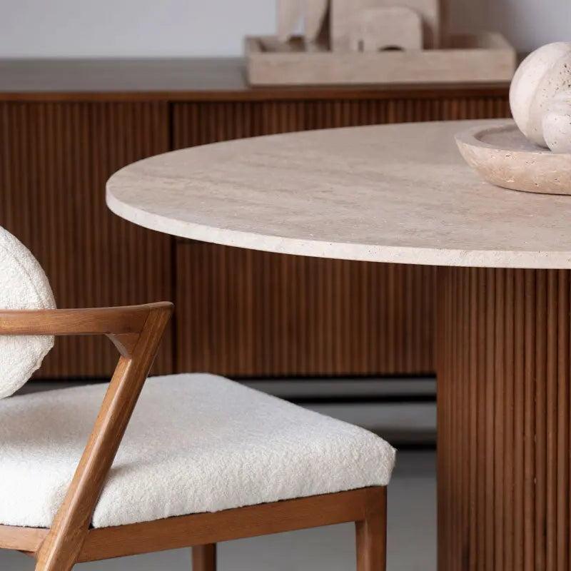 Table à manger Luxe en Travertin : Élégance et Durabilité-Atelier Travertin