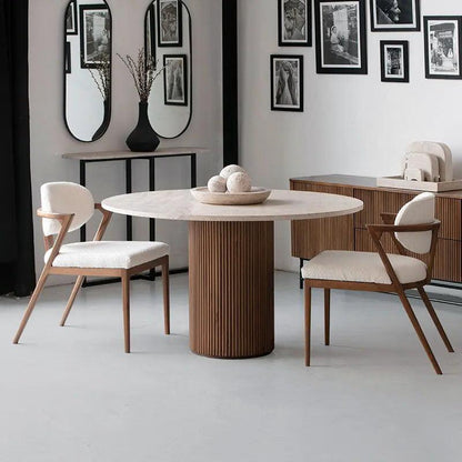 Table à manger Luxe en Travertin : Élégance et Durabilité-Atelier Travertin