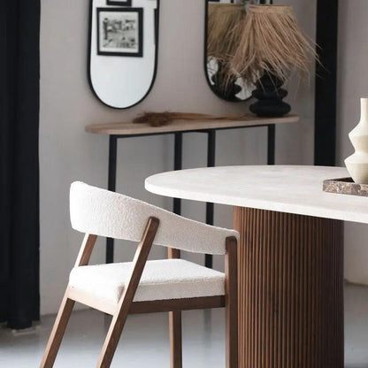 Table à manger Luxe en Travertin Naturel & Sur Mesure-Atelier Travertin