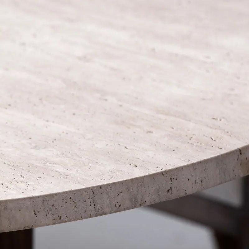 Table à manger Luxe en Travertin Naturel & Sur Mesure-Atelier Travertin