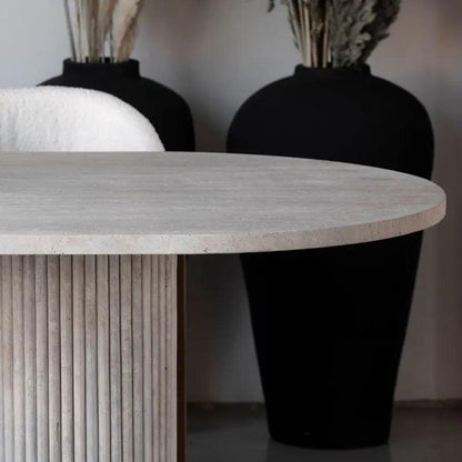 Table à manger Luxe en Travertin "Oasis"-Atelier Travertin