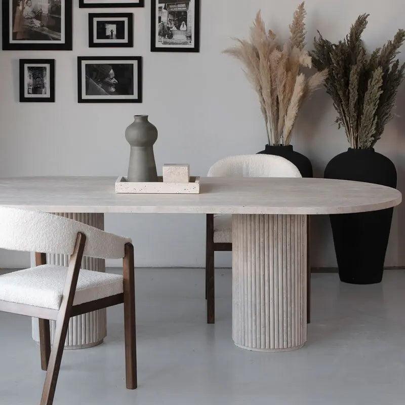 Table à manger Luxe en Travertin "Oasis"-Atelier Travertin