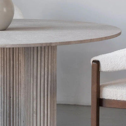 Table à manger Saphir en travertin sculptural-Atelier Travertin