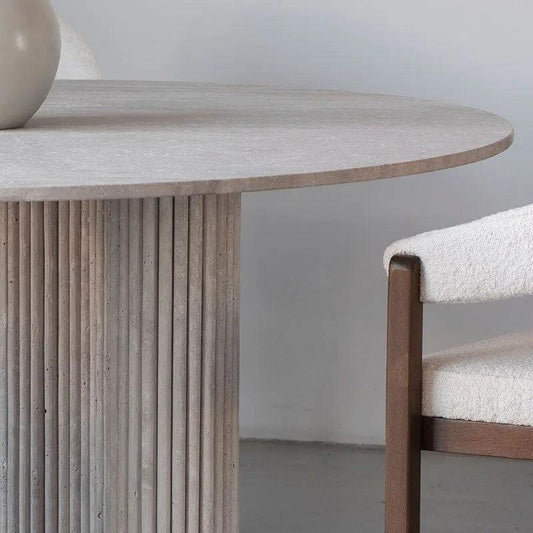 Table à manger Saphir en travertin sculptural-Atelier Travertin