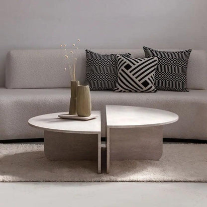 Table basse Apollo: Élégance en Travertin Naturel-Atelier Travertin