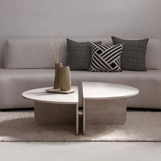 Table basse Apollo: Élégance en Travertin Naturel-Atelier Travertin