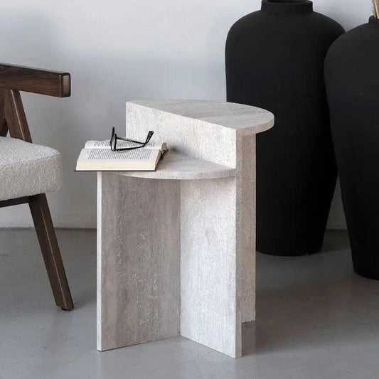Table d'Appoint en Travertin-Atelier Travertin