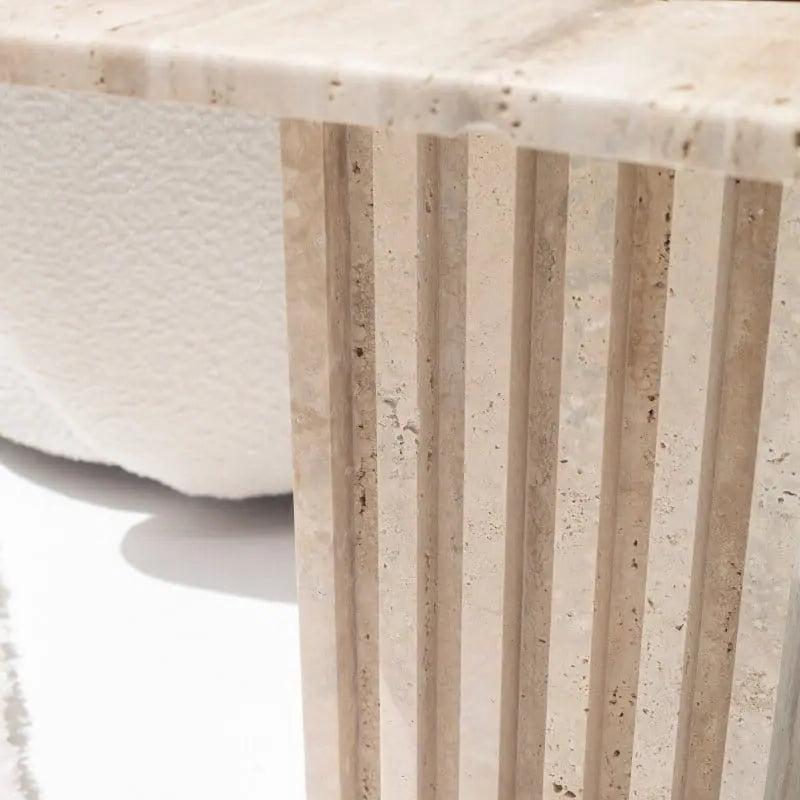 Table d'appoint luxe en travertin-Atelier Travertin