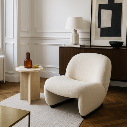 Table d’appoint Tropea en Travertin – Design minimaliste et haut de gamme