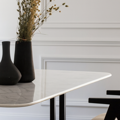 Bureau / Table de réunion en Marbre blanc Sølvik