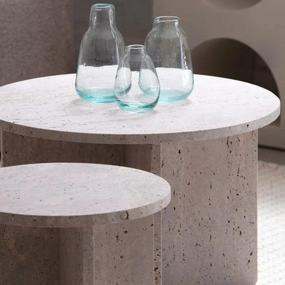 Tables Basses Artisanales en Travertin-Atelier Travertin