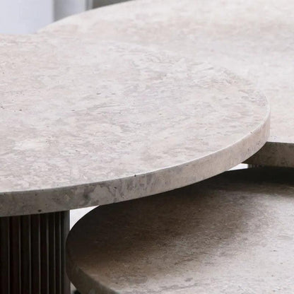 Tables Basses Trio en Travertin Chic-Atelier Travertin