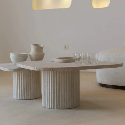 Tables Gigognes Élite en Travertin-Atelier Travertin