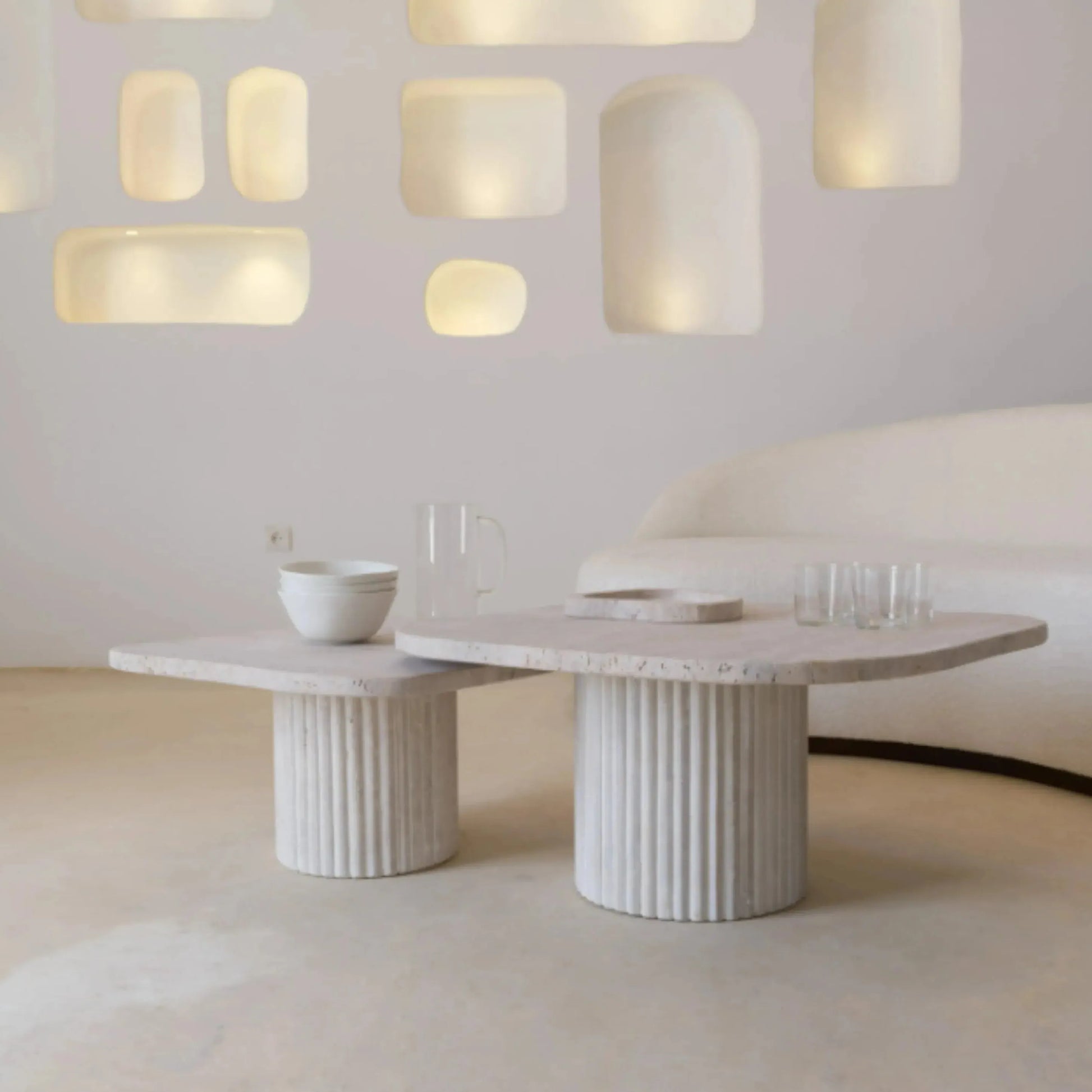 Tables Gigognes Élite en Travertin-Atelier Travertin