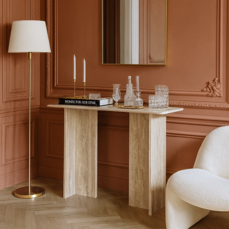 Console en Travertin Naturel Ardea – Design minimaliste et chic