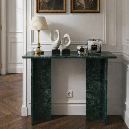 Console Giulia en Marbre vert – Élégance méditerranéenne et design chic