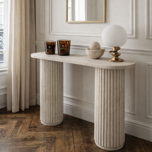 Console Oriane en Travertin – Élégance intemporelle et design chic