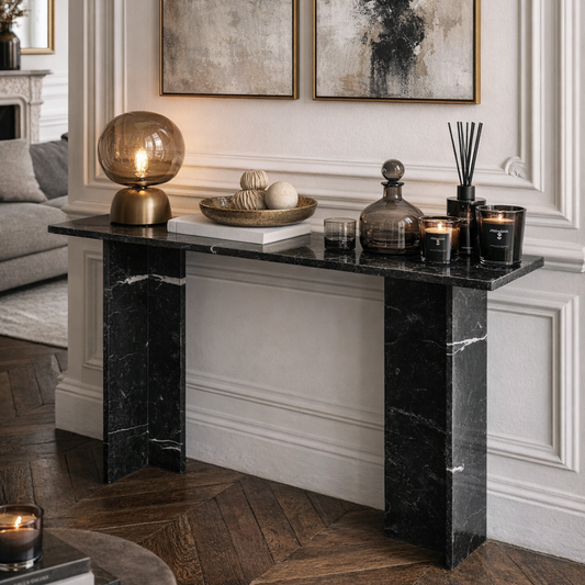 Console Viggo en Marbre noir – Design contemporain et chic