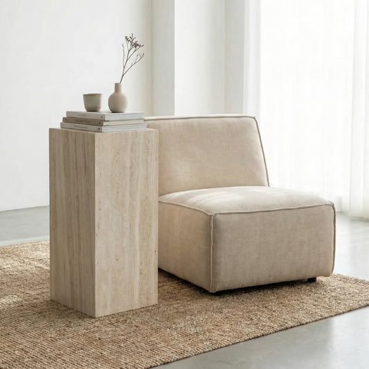 Colonne cubique en Travertin Sorrento 85cm – Minimalisme