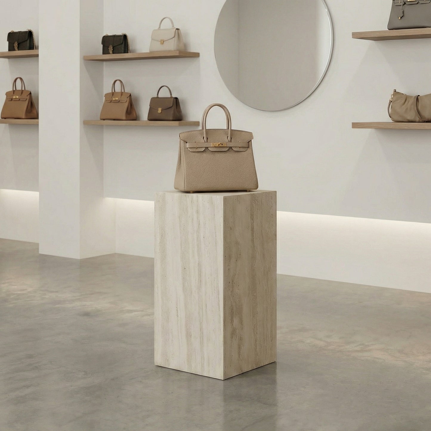 Colonne cubique en Travertin Sorrento 85cm – Minimalisme