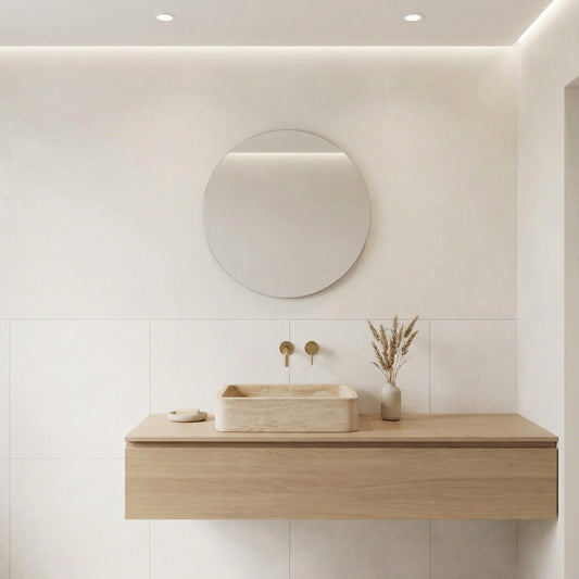 Vasque rectangulaire en travertin beige – Vasca Chiaro