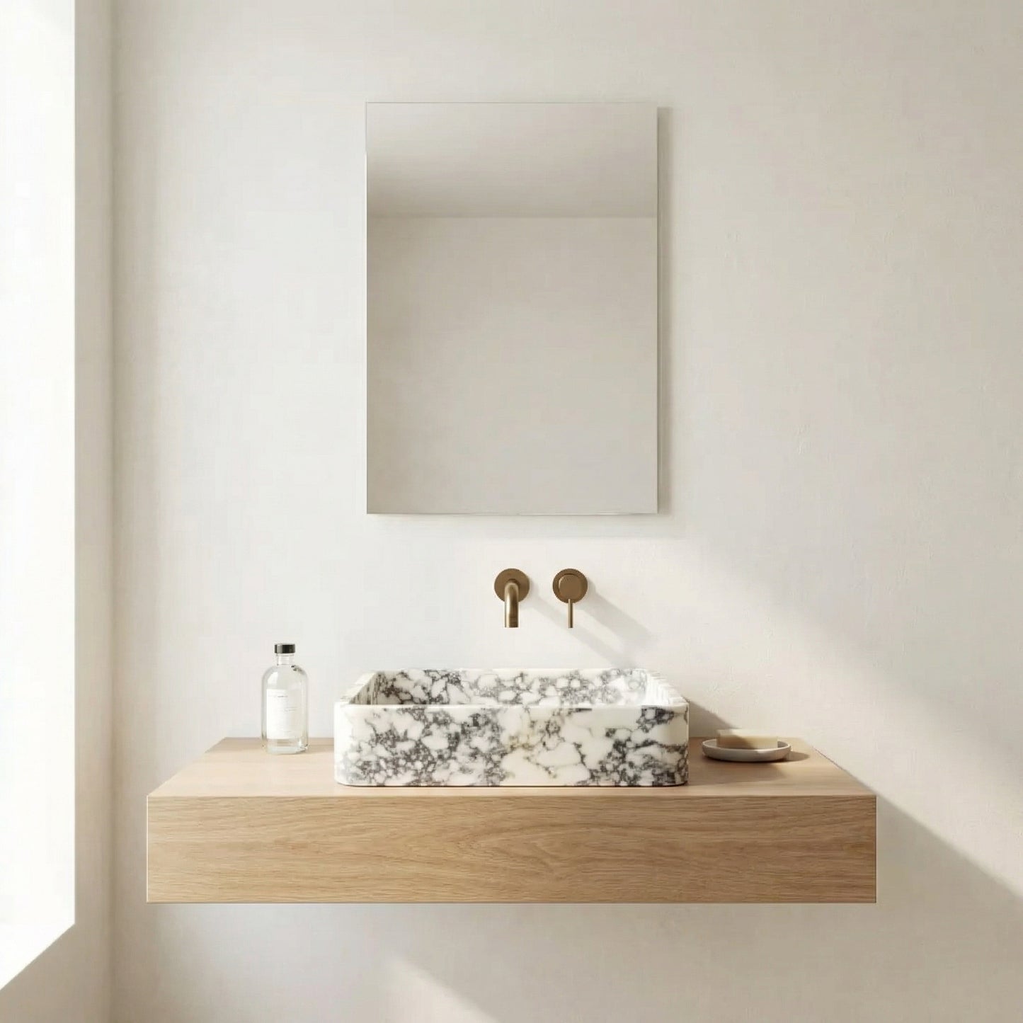 Vasque rectangulaire en marbre Calacatta Viola – Vasca Chiara