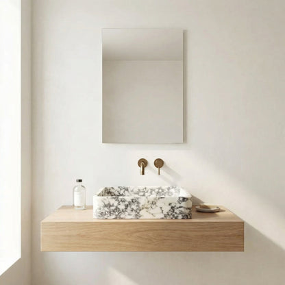 Vasque rectangulaire en marbre Calacatta Viola – Vasca Chiara