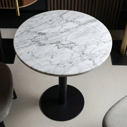Table bistrot ronde en marbre blanc Ø60 cm – Bellini