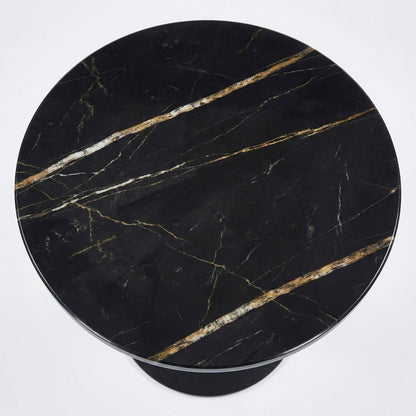 Table bistrot ronde en marbre noir Ø60 cm – Bellini
