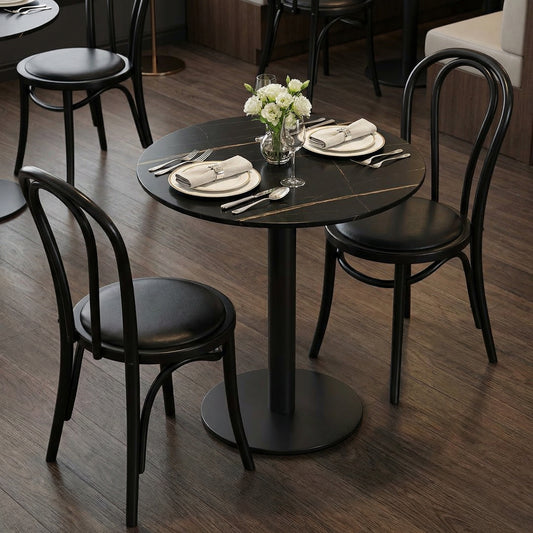 Table bistrot ronde en marbre noir Ø60 cm – Bellini