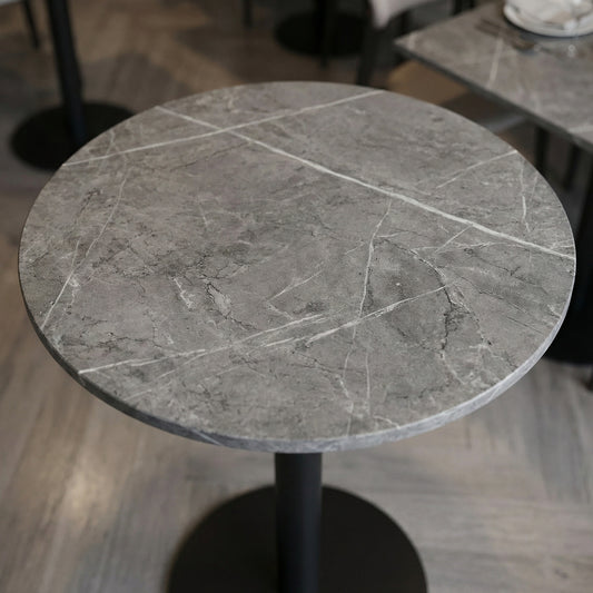 Table bistrot ronde en marbre gris Ø60 cm – Bellini