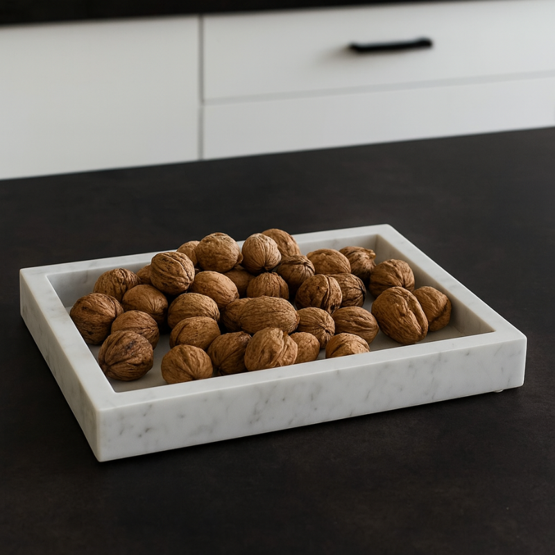 Plateau Seliona en Marbre blanc – Accessoire chic et fonctionnel