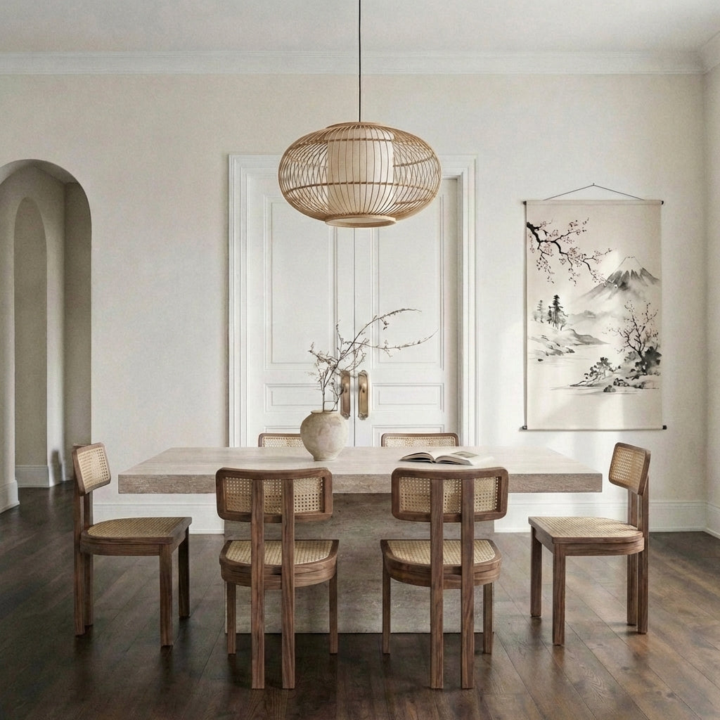Table à manger rectangulaire Emporio en Travertin – Élégance et puissance contemporaine