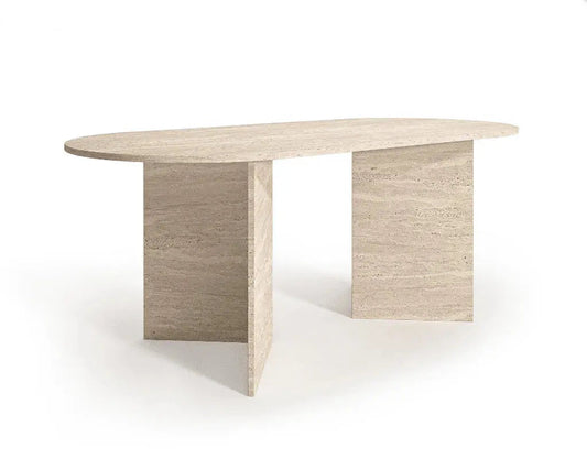 Table Vestige en Travertin Naturel – Table à manger design