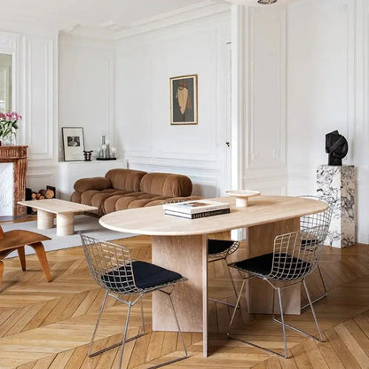 Table Vestige en Travertin Naturel – Table à manger design
