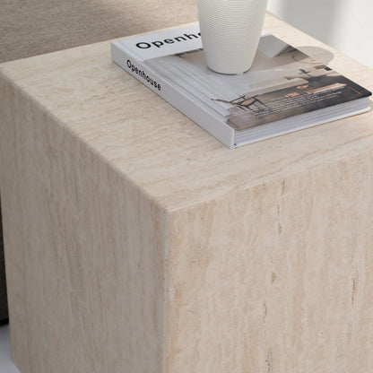 Cube d’appoint en travertin 60cm
